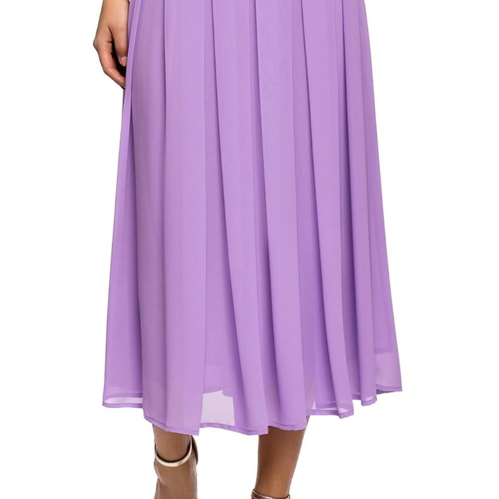 Elegant Lavender Midi Skirt